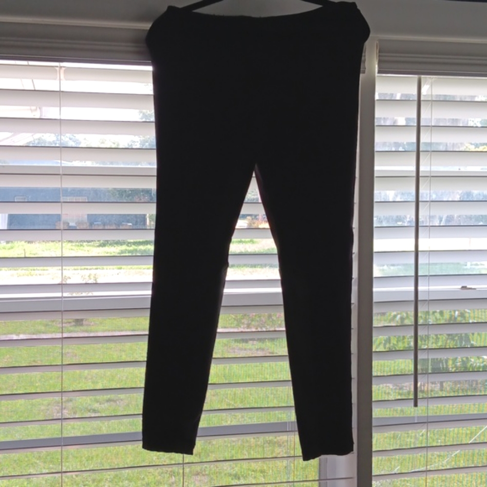 Pleather and stretch leggings size large